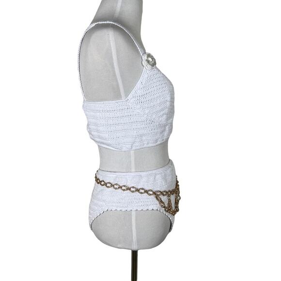 NWOT Maiyo Daisy High Waisted Bikini Set in White - Picture 8 of 13